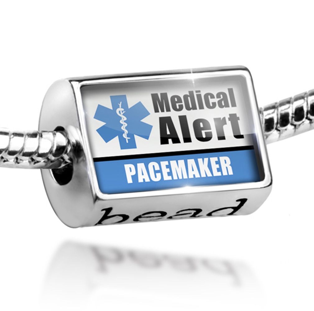 Bead Medical Alert Blue Pacemaker Charm Fits All European Bracelets