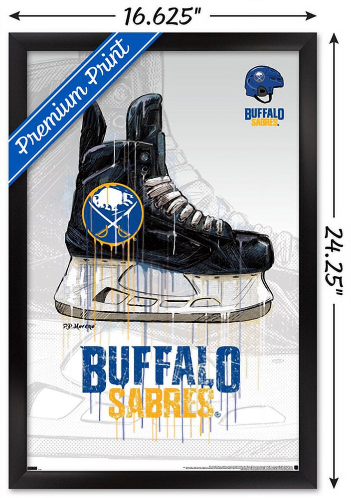 NHL Buffalo Sabres - Drip Skate 21 Wall Poster, 14.725" x 22.375", Framed