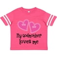 thumbnail image 3 of Inktastic My Godmother Loves Me Hearts Girls Toddler T-Shirt, 3 of 5