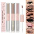 thumbnail image 2 of Sombra de ojos líquida marrón beige, base de maquillaje de ojos mate sedoso, crema con purpurina y lentejuelas, sombra de ojos iluminadora en barra de gusano de seda, 2 of 5