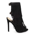 thumbnail image 2 of New Women Liliana Patina-2 Suede Cascading Fringe Peep Toe Single Sole Bootie Sz, 2 of 6