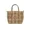 Tan, variant on Mini City Gingham Straw Tote Crossbody Bag