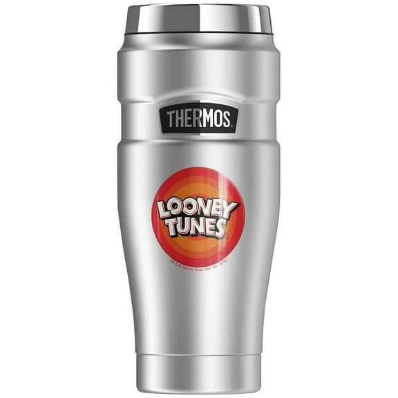 Looney Tunes Logo, THERMOS STAINLESS KING Stainless Steel Travel Tumbler, Vacuum insulated & Double Wall, 16oz