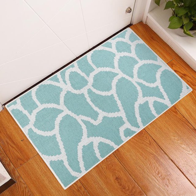 2 x 3 Foot Heavy Duty Low Pile Area Rug - Ultra-Thin Non Slip Area Rug - Washable Cotton Indoor Rug for Front Door Foyer Rug for Entryway