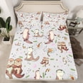 thumbnail image 2 of Homewish Kawaii Otter 4 Pieces Queen Sheet Sets for Preppy Child,Cartoon Animal Ultra Soft Flat Sheet,Koi Fish Queen Fitted Sheet,Luxury Bedroom Decor, 2 of 7