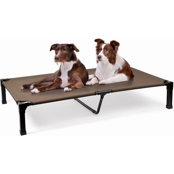 Heeyoo Elevated Dog Bed, Cooling Raised Pet Cot with Chew Proof Washable Breathable Mesh and Metal Frame, Portable Dog Cot Bed with No-Slip Feet for Outdoor or Indoor Use
