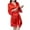 Red, variant on TMOYZQ Women's Silky Satin Robes 3/4 Sleeve Lace Trim Kimono Bathrobe Bride Bridesmaids Wedding Party Getting Ready Dressing Gowns Sleepwear