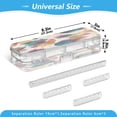 thumbnail image 3 of Plastic Pencil Box Large Capacity Pencil Boxes Clear Boxes with Snap-Tight Lid Stylish Office Supplies Storage Organizer Box Teal and Orange Abstract Shapes, 3 of 7