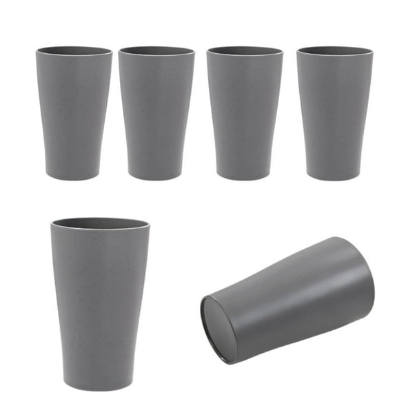 Water Tumblers,QZS Wheat Straw Cups,Pack of 6 Reusable Drinking Set,Portable Lightweight Drinking Tumbler for Milk,Juice,13.5OZ