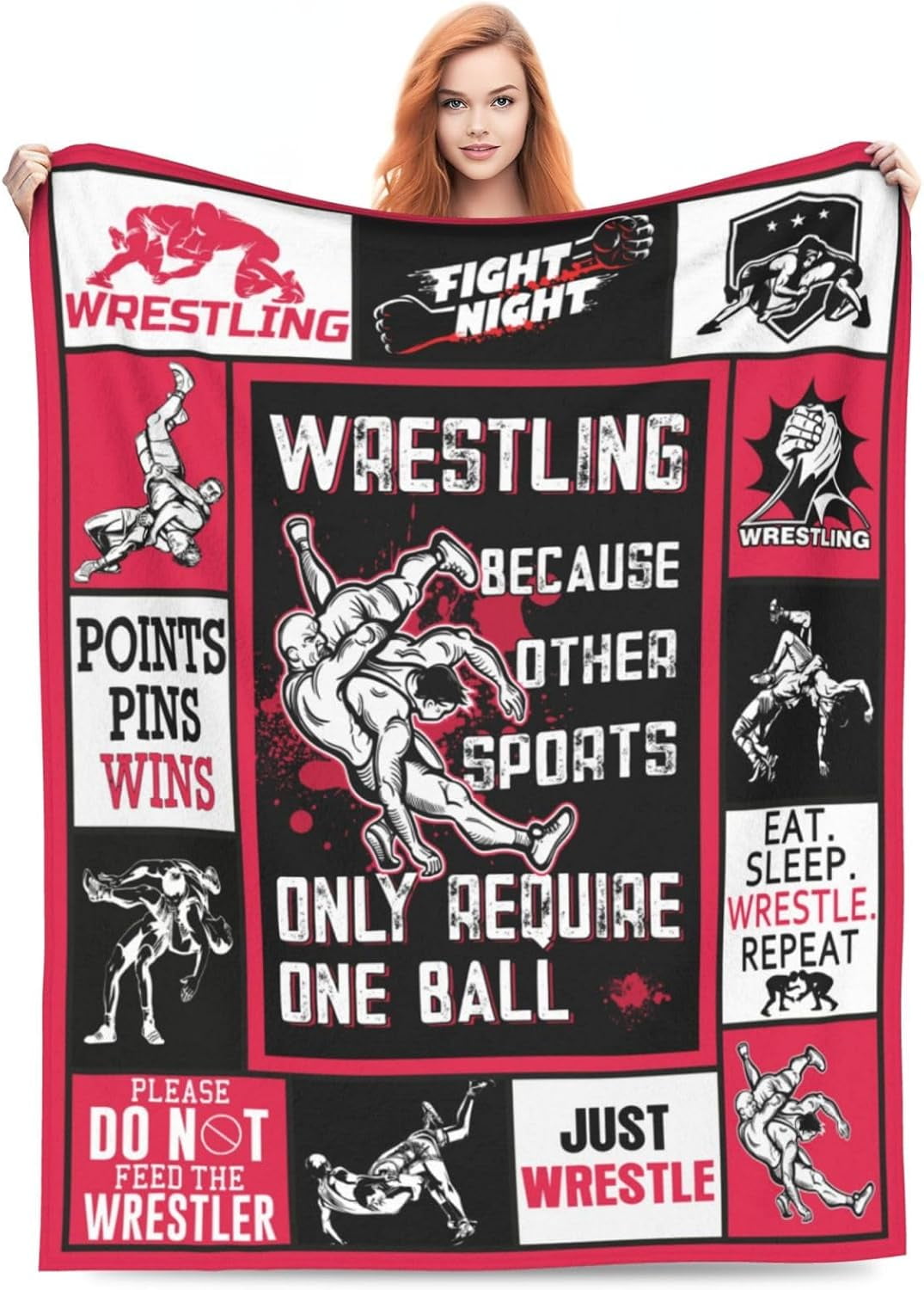 Wrestling Blanket Wrestling Throw Blanket Soft Fleece Flannel Bedding Wrestling Gifts for Men Wrestler Boys Women Girls Lovers Adults Stuff Plush for Couch Sofa Bed Room Decor 40"X50"