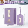 thumbnail image 2 of Uxcell Passport Holder for Travel, Initial Passport Cover and Luggage Tag Set with Alphabet Chenille Letter Patch Purple I, 2 of 7