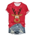 thumbnail image 6 of UngA Christmas T Shirts for Women Short Sleeve Cotton Crewneck T-Shirt Merry Christmas Xmas Tree Tee Tops Casual Basic Christmas Shirt for Women (Red,L), 6 of 7