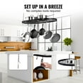 thumbnail image 6 of Hanging Pot Rack, 32 inch Hanging Pot Rack Ceiling Mount,Kitchen Cookware, Ideal for Home, Restaurant, Ceiling Pot Rack with 12 S Hooks, 80 lbs Loading Weight,  Utensils, 6 of 11