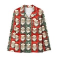 thumbnail image 5 of Puntoco Pijama de mujer con cuello en V y manga larga con estampado navideño para otoño e invierno, 5 of 5