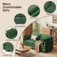 thumbnail image 4 of 74.8" Loveseat Sofa for Living Room,Chenille Sofa with Two Pillows,Solid Wood Frame,Easy Assembly for Small Spaces,Green Couch, 4 of 12