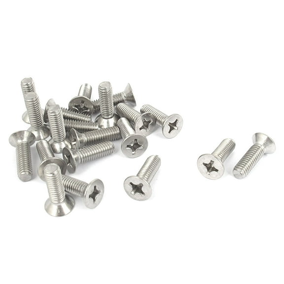 Unique Bargains M6 x 20mm Metric  Flat Head Countersunk Bolts Machine Screws 20pcs