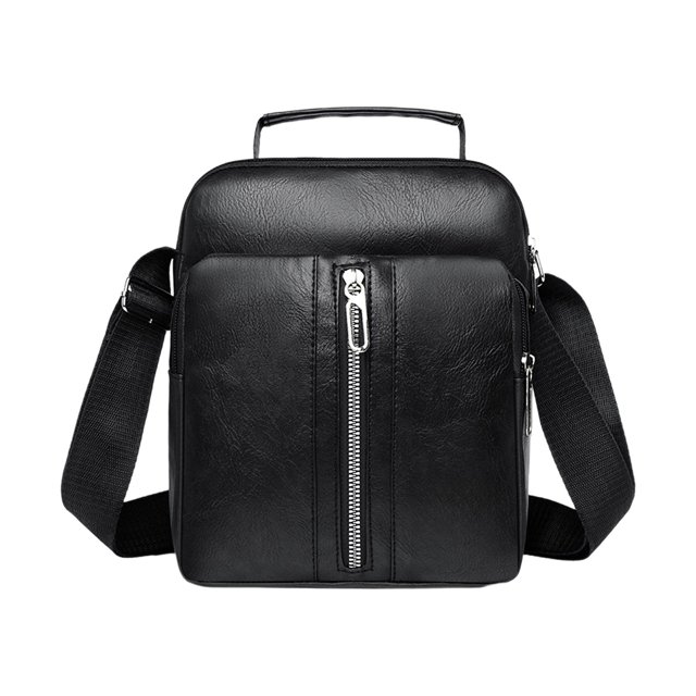 Bwiyojiz Storage & Organization Premiums Textured Leather Shoulder Crossbody Bag Adjustable Strap Lightweight Spacious Handbag for Travel Work Daily Necessary, Black, Gifts for Family