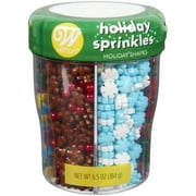 Wilton 6-Cell Christmas Shapes Sprinkle Mix, Candies for Dessert Topping, Assorted Colors, 6.5 oz.