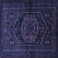 thumbnail image 1 of Ahgly Company Machine Washable Indoor Square Persian Blue Traditional Area Rugs, 3' Square, 1 of 4