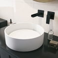 thumbnail image 3 of VIGO Anvil Modern White Matte Stone 16 in. L x 16 in. W x 5 in. H Round Vessel Bathroom Sink, 3 of 9
