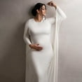 thumbnail image 4 of JustVH Maternity Photography Maxi Gown Elegant Batwing Sleeve Bodycon Long Dress for Photoshoot, 4 of 8