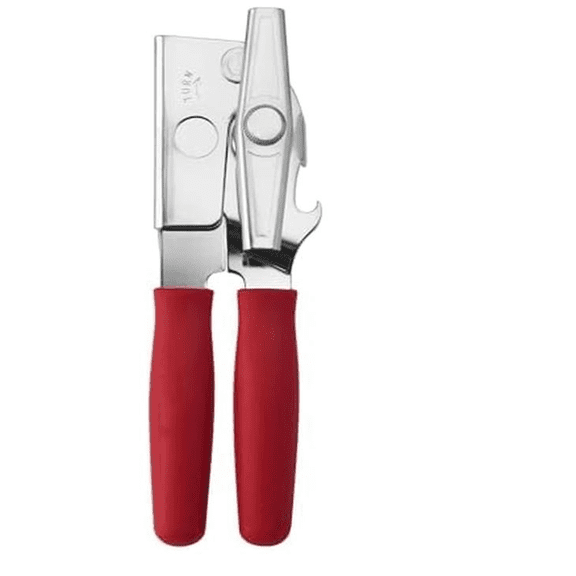 Swing-A-Way Portable Can Opener with Sharp Blade, Manual Hand Held, 2-in-1 Can and Bottle Opener, Made of Steel, Easy Turn Knob, Basic Kitchen Essentials (Red)