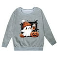 thumbnail image 4 of Wuxian Children'S Halloween Sweatshirt Casual Pullover Funny Ghost Pumpkin Graphic Top Blouse Crewneck Long Sleeve Loose Fit Outerwear,Grey,11-12 Years, 4 of 4