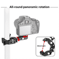 thumbnail image 4 of C1FD Rotating Two Ball Head Camera Clamp Adapter Cold Shoe Connection Fit Action Camera Smartphones,1 * C-type crab claw clamp,Black, 4 of 7