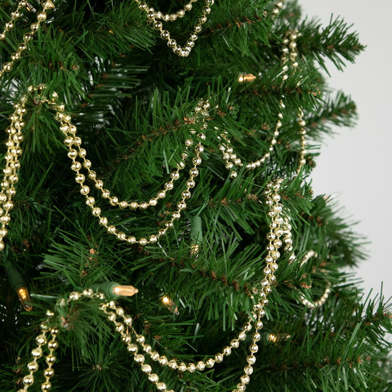 Northlight 15' Gold Lame Beaded Artificial Christmas Garland - Unlit 