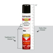 Black, Rust-Oleum Stops Rust Turbo Protective Enamel Gloss Spray Paint-334128, 24 oz
