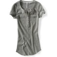 thumbnail image 1 of Aeropostale Womens 7 Aero Henley Shirt, Gris, Grande Aeropostale henley, 1 of 1