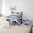 thumbnail image 5 of 7 Piece Rv Camper Comforter Set Twin Adults,Happy Camping Bedding Set for Travel Trailers,Blue Buffalo Plaid Bed in a Bag with Sheets,Cabin Patchwork Bed Set with Pillowcases, 5 of 5