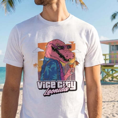 Vice City Leonida Shirt | GTA 6 Graphic Tee | Miami Crocodile Unisex T-Shirt | Grand Theft Auto Streetwear
