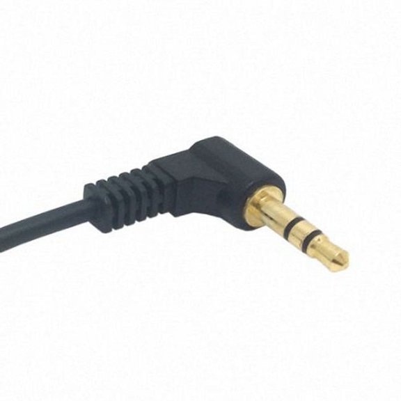 FVH 90 degree right angled 3.5mm 3poles Audio Stereo Male to Female Extension Cable 10cm Black