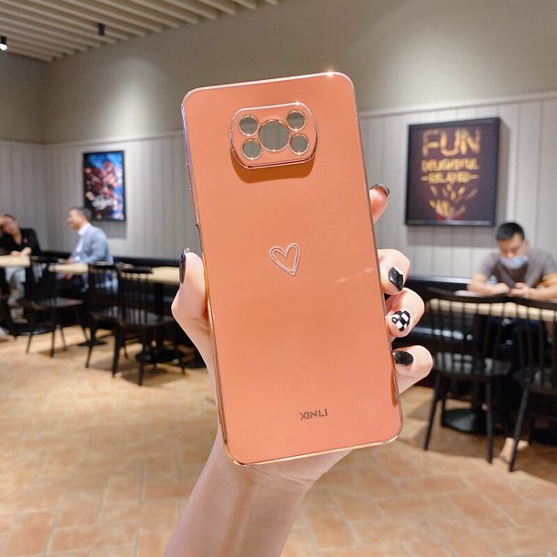 Funda cuadrada de silicona con corazón de amor para teléfono Xiaomi, carcasa para Redmi Note 10 Pro Note 8 Pro 12 11 9 Pro Max Plus 7 Redmi 9 9A 9T 9C 10c Fivean unisex