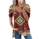 thumbnail image 2 of Blusa de manga corta con cuello en V y cremallera suelta para mujer OAVQHLG3B Store lin121212, 2 of 4