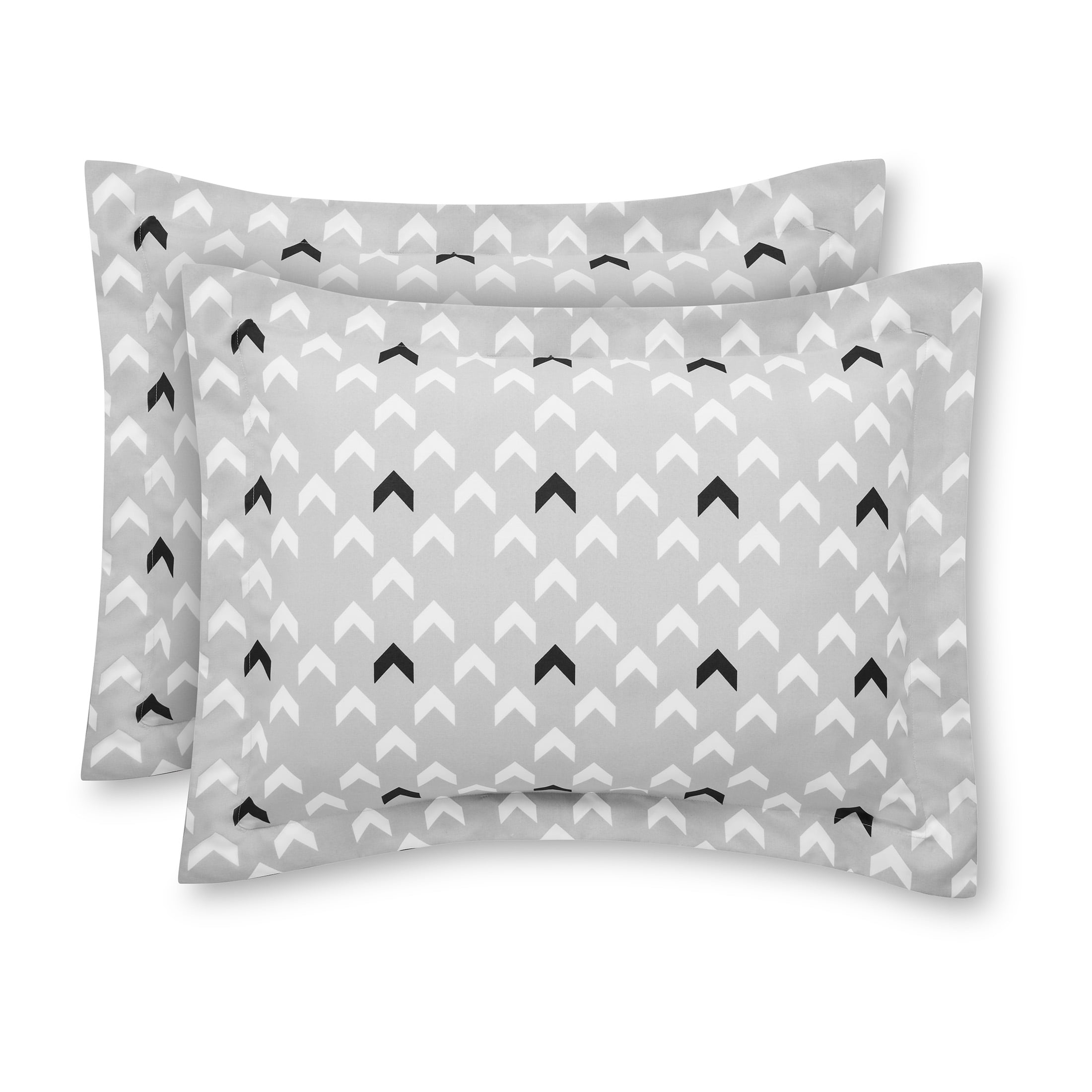 Mainstays All in One Reversible Comforter and Sheet set- 7 Piece, King, Light Grey Chevron