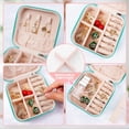 thumbnail image 6 of Small Jewelry Box, Portable Jewelry Box Organizer PU Leather Mini Travel Jewelry Storage Case for Rings Earrings Necklace Bracelets Jewelry Gift for Women Girls Blue, 6 of 8