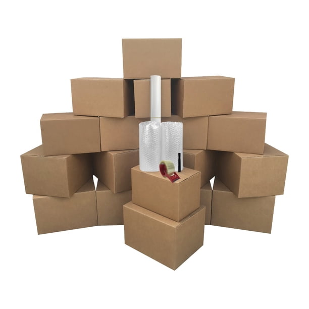 UBMOVE Basic Moving Boxes Kit #1 + Supplies 18 Moving Boxes, Bubble ...
