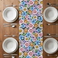thumbnail image 4 of Table Runner 120 Inches Long for Kitchen Dining, Spring Flowers Dresser Scarf Farmhouse, Dining Table Decorations for Wedding/Parties, Watercolor Floral Daisy Plants Rustic 13 x 120 In, 4 of 8