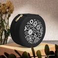 thumbnail image 6 of Fuzoiu Metallic Gears Print Portable Jewelry Box,Round Mini Leather Travel Jewelry Case,Small Travel Jewelry Organizer,Jewelry Holder for Ring Necklace Earring for Women Girls-Black, 6 of 7