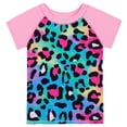 thumbnail image 5 of WIBACKER Girls Leopard Swimsuit Set 2 Pieces Short Sleeve Rash Guard Swimwear UPF 50+ Summer Beach Bathing Suit 4-12 Years, 5 of 10