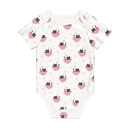 

Coaee Umbrella Cat for Soft Cotton Baby Short-Sleeve Bodysuit Baby Girls Boys Bodysuit Romper