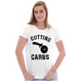 thumbnail image 3 of Cutting Carbs Pizza Cutter Foodie Womens Slim Fit Graphic Tee Brisco Brands L, 3 of 5