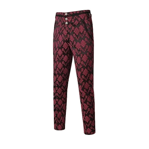 Kalauyu Mens Gothic Pants Costume Trousers Steampunk Victorian Pants
