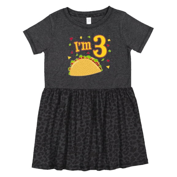 Inktastic I'm Three Taco Birthday Party Girls Toddler Dress