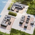 thumbnail image 3 of Clouddwell 7-Piece Patio Furniture Set on Sale, Black Rattan Wicker Outdoor Sectional Sofa Couch with Table Patio Conversation Set for Lawn& Backyard, Light Gray, 3 of 9
