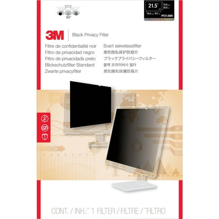 3M 21.5" Privacy Filter for Widescreen Monitor, Black
