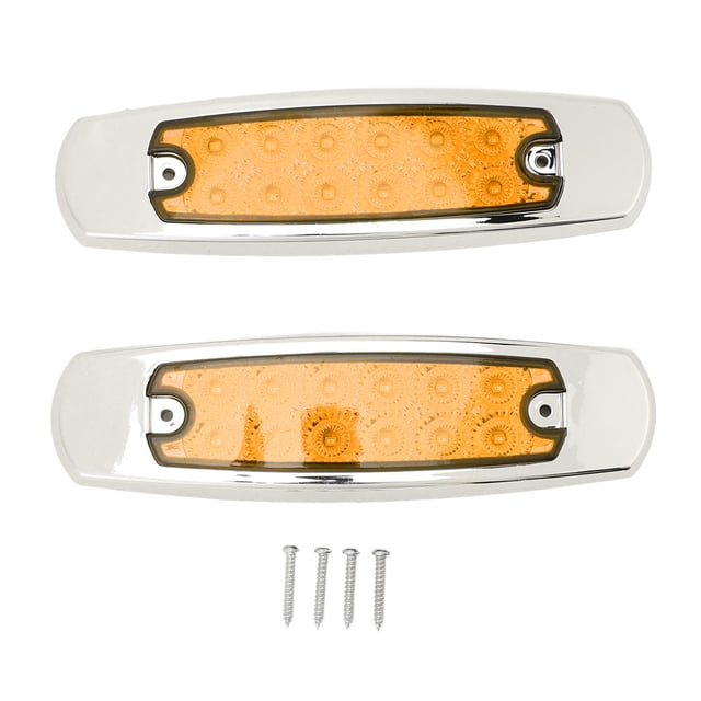10 luces LED de posición lateral de 12 LED, luces traseras de freno de alto brillo, luces de advertencia de 12 a 24 V para remolque de camión, carcasa amarilla, luz amarilla