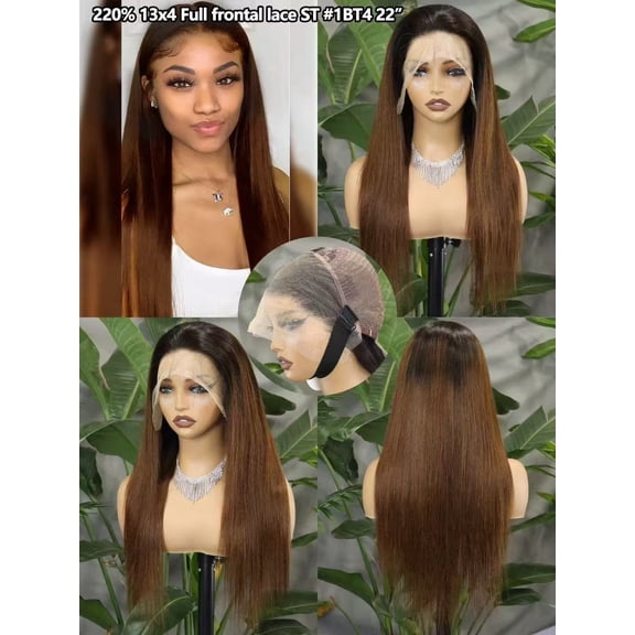 13x4 Full Frontal Lace Glueless 22inch wig many Colors available STRAIGHT 200% High-Density Pre-Plucked Human Hair Wigs Long Hair